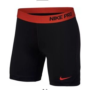 Nike Pro Dri-Fit Black/Orange Pop Up Softball Slider Compression Shorts Size XXL